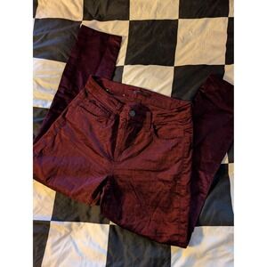 7 For All Mankind Velvet Burgundy Skinny Jeans Size 25